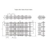 En serie presisjonsrullkjeder med kort deling