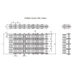 En serie presisjonsrullkjeder med kort deling