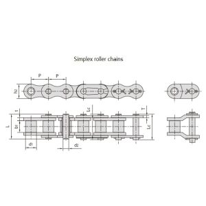 B-serien presisjonsrullkjeder med kort deling