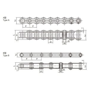 rustfritt stål hul pinnekjede