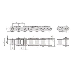 rustfritt stål korttrinns rullekjede